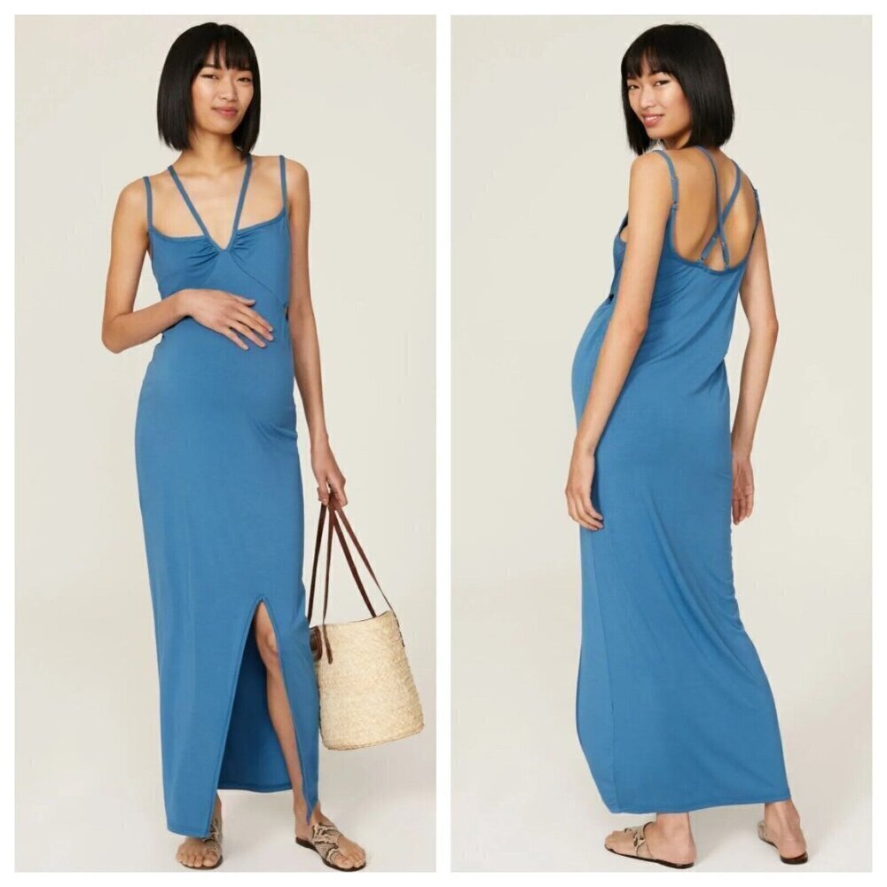 Emilia George Bella Maternity Cutout Maxi Dress - Size XS